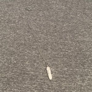 Blush crystals, silver chain